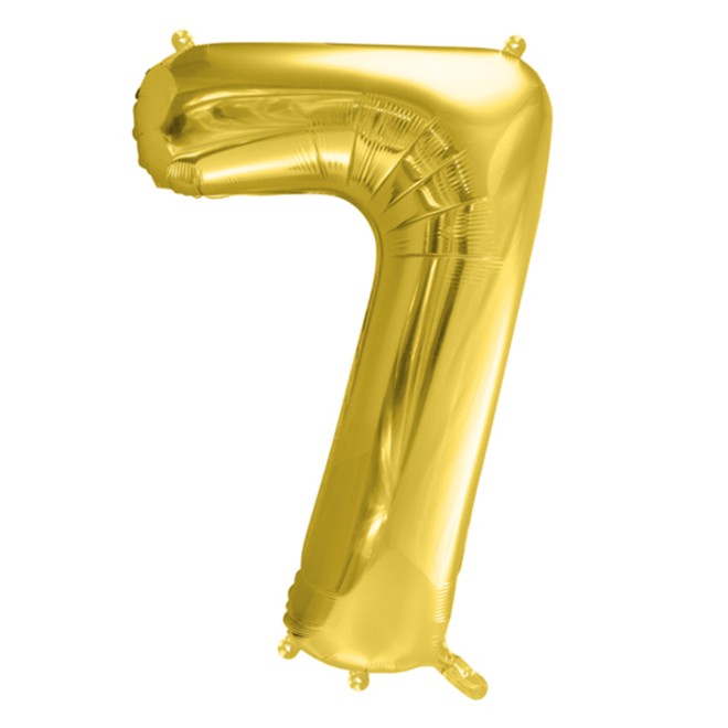 1 Balloon XL - Zahl 7 - Gold