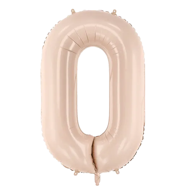 1 Balloon XL - Zahl 0 - Dunkelbeige