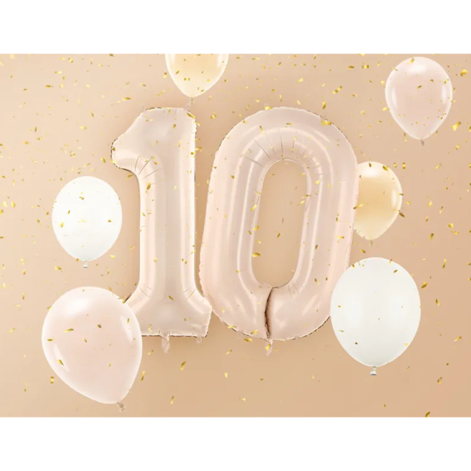 1 Balloon XL - Zahl 0 - Dunkelbeige