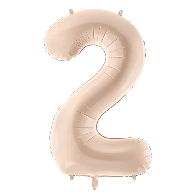 1 Balloon XL - Zahl 2 - Dunkelbeige