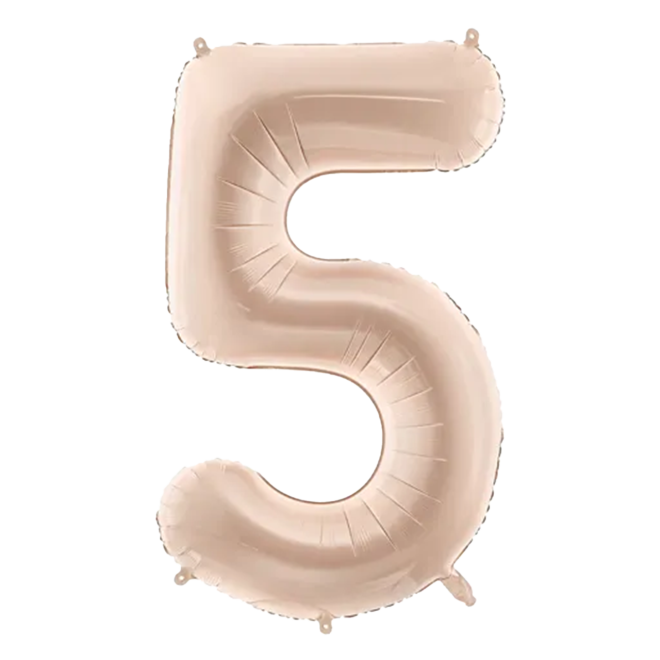 1 Balloon XL - Zahl 5 - Dunkelbeige
