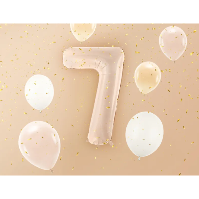 1 Balloon XL - Zahl 7 - Dunkelbeige