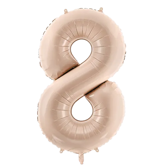 1 Balloon XL - Zahl 8 - Dunkelbeige
