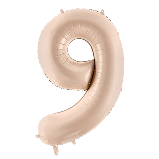 1 Balloon XL - Zahl 9 - Dunkelbeige