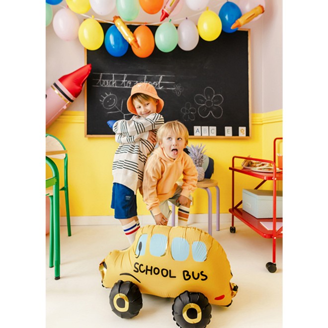 1 Ballon XXL mit Standfuß - School Bus