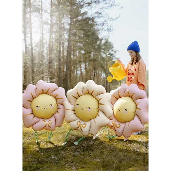 1 Laufender Ballon XXL - Blume - Rosarot