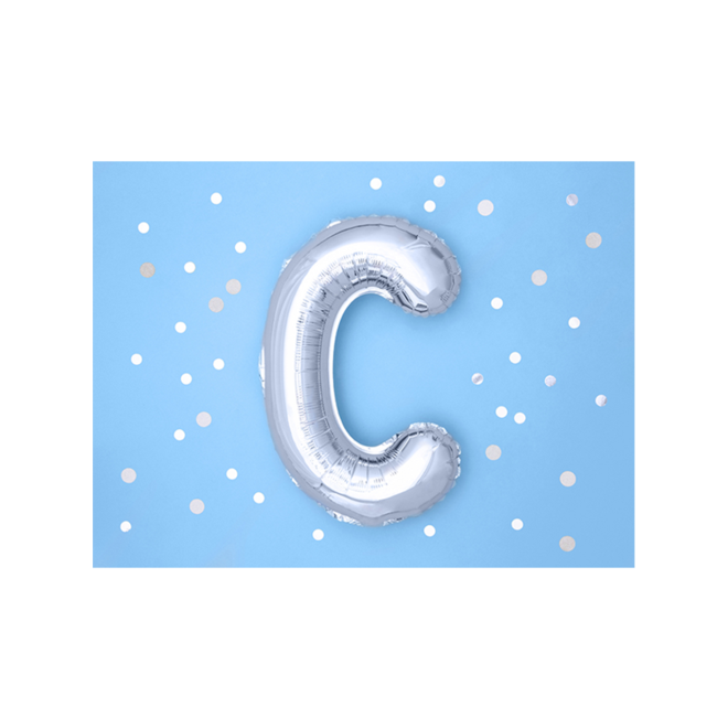 1 Ballon XS - Buchstabe C - Silber