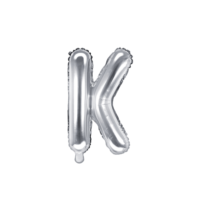 1 Ballon XS - Buchstabe K - Silber