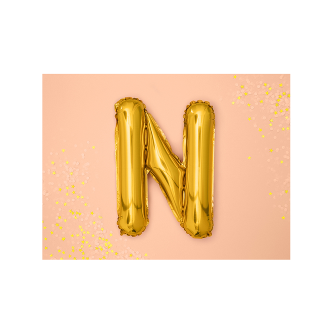 1 Ballon XS - Buchstabe N - Gold