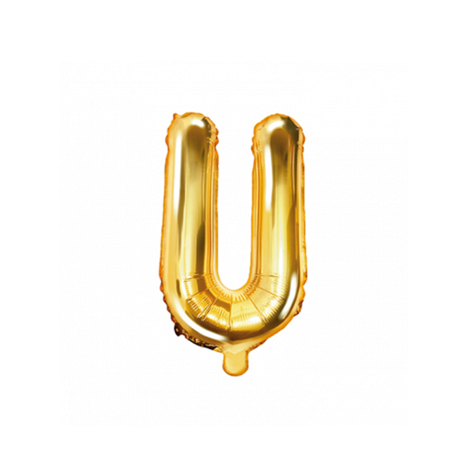 1 Ballon XS - Buchstabe U - Gold