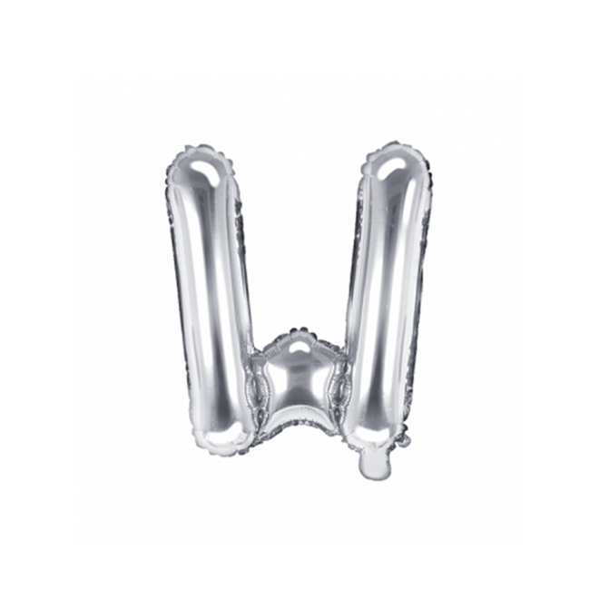 1 Ballon XS - Buchstabe W - Silber