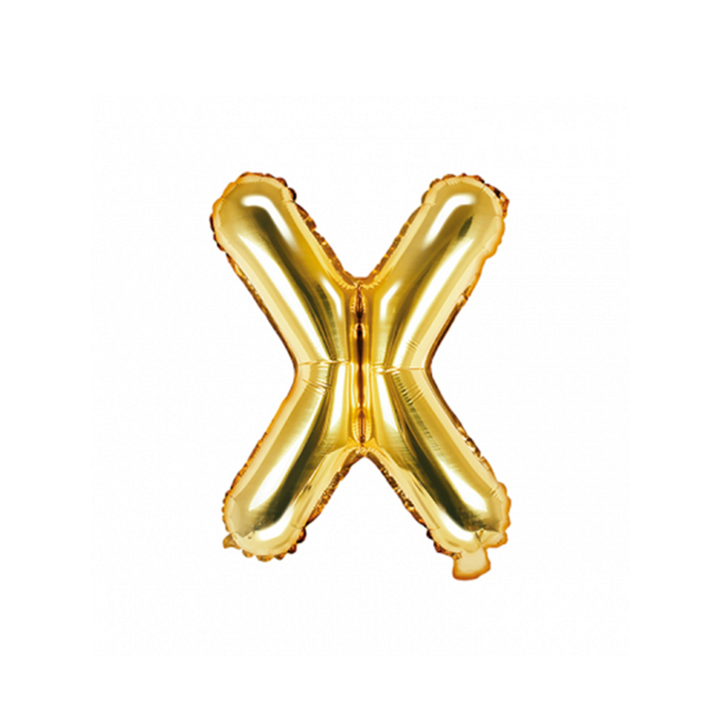 1 Ballon XS - Buchstabe X - Gold