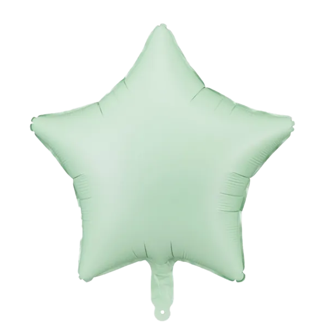 1 Ballon - Stern - Satin - Grün