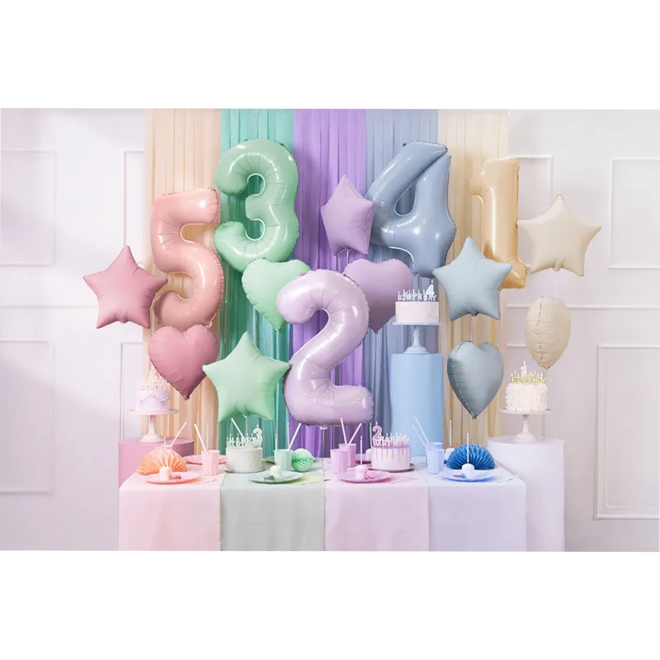 1 Ballon - Herz - Satin - Grün