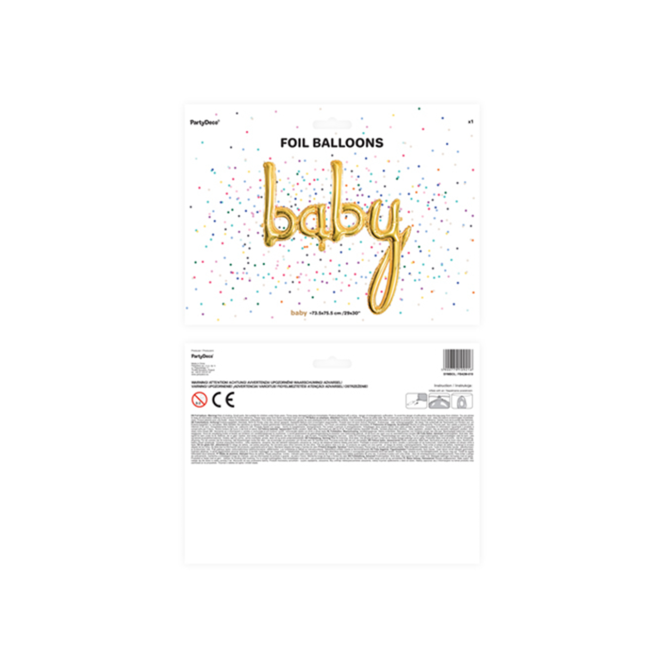 1 Ballon - Schriftzug - Baby - Gold
