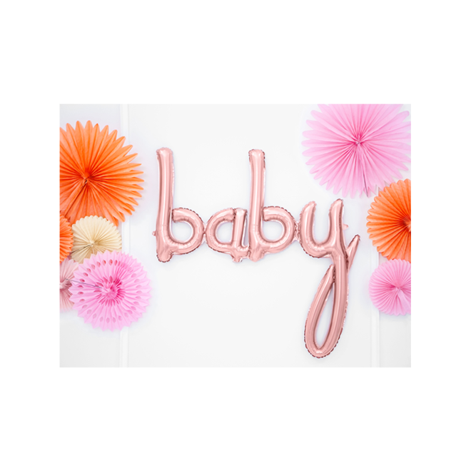 1 Ballon - Schriftzug - Baby - RoseGold