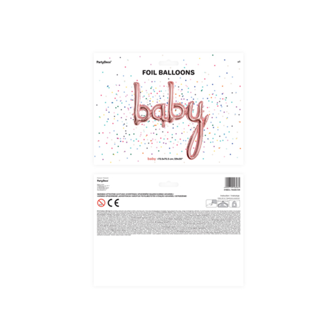 1 Ballon - Schriftzug - Baby - RoseGold