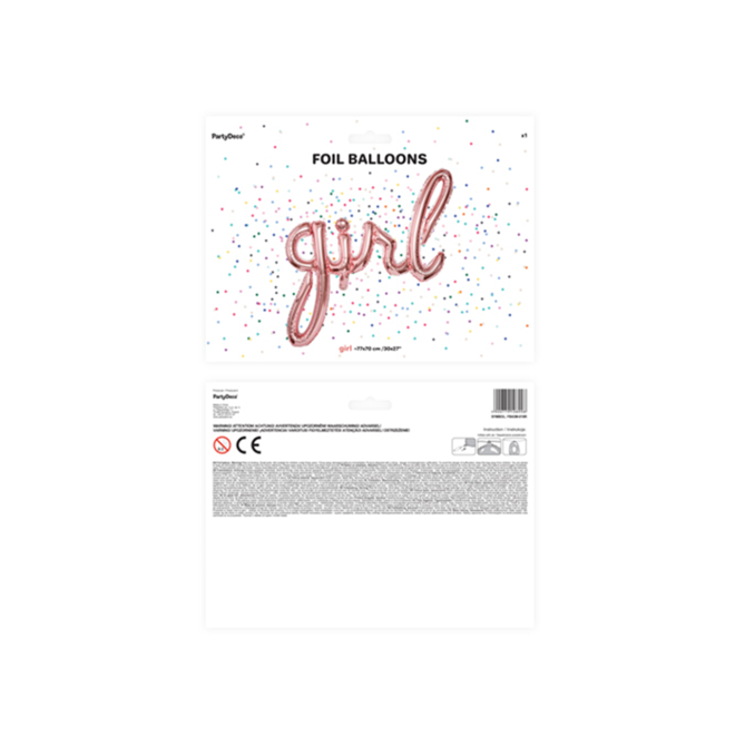 1 Ballon - Schriftzug - Girl - RoseGold