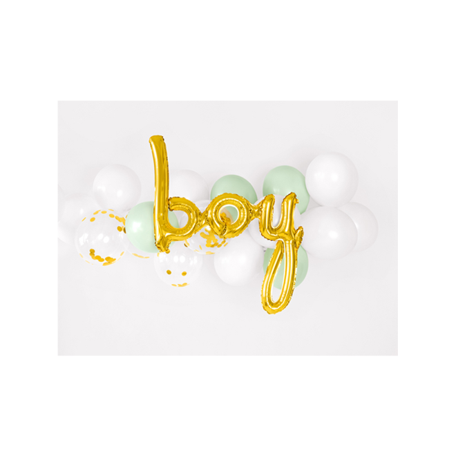 1 Ballon - Schriftzug - Boy - Gold
