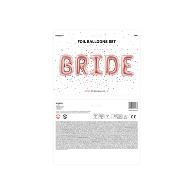 1 Ballon XXL - Schriftzug - BRIDE - Rosegold