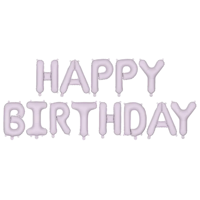 1 Ballon - Schriftzug - Happy Birthday - Lila