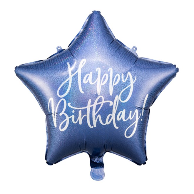 1 Ballon - Happy Birthday Star - Navy Blue