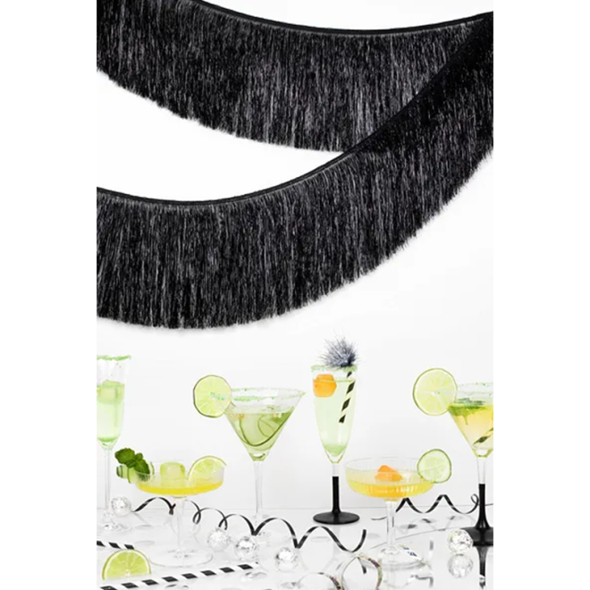1 Girlande - Fringe Girlande Schwarz