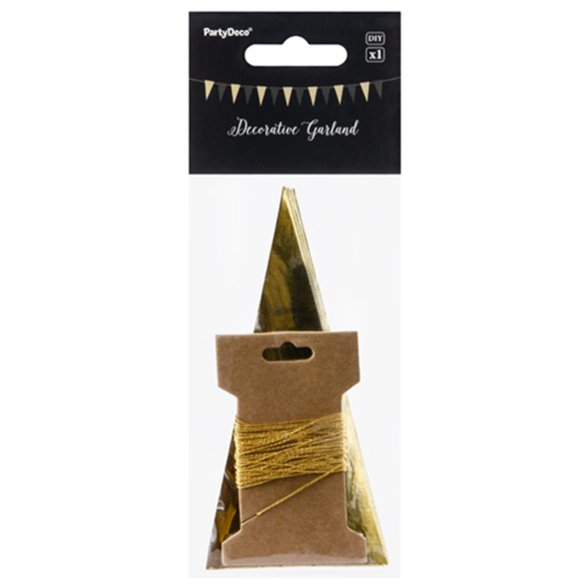 1 Wimpelgirlande - 2,15m - Gold & Schwarz