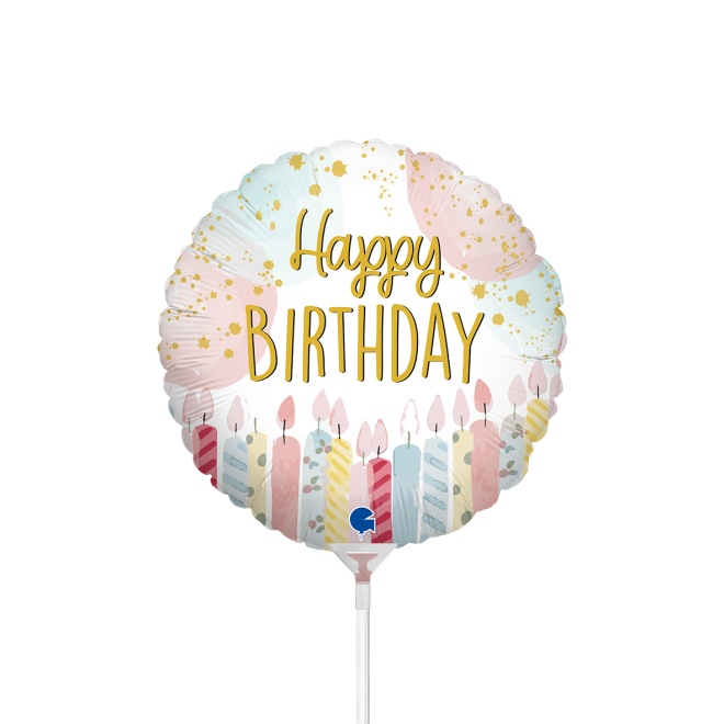 10 Miniballoons Airfilled - Happy Birthday Candle (Unverpackt)