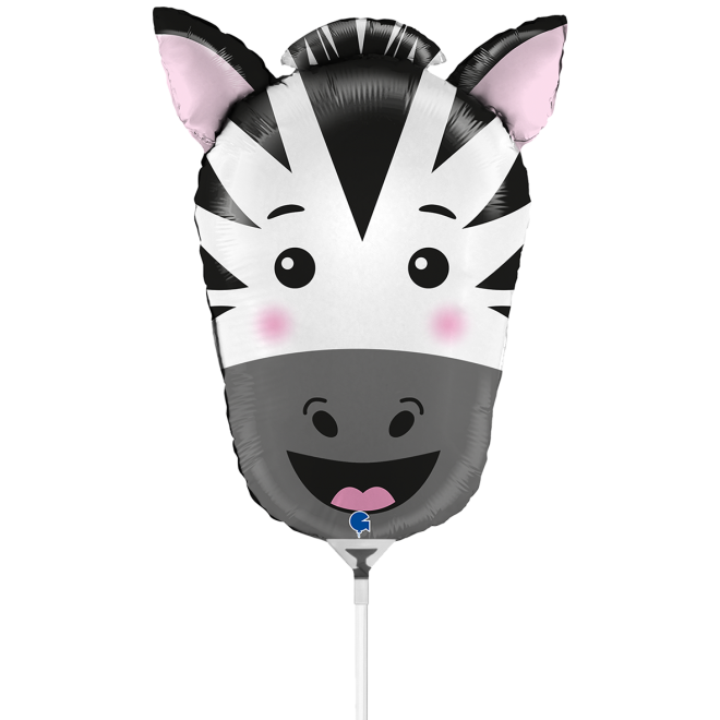 10 Miniballoons Airfilled - Zebra Head (Unverpackt)