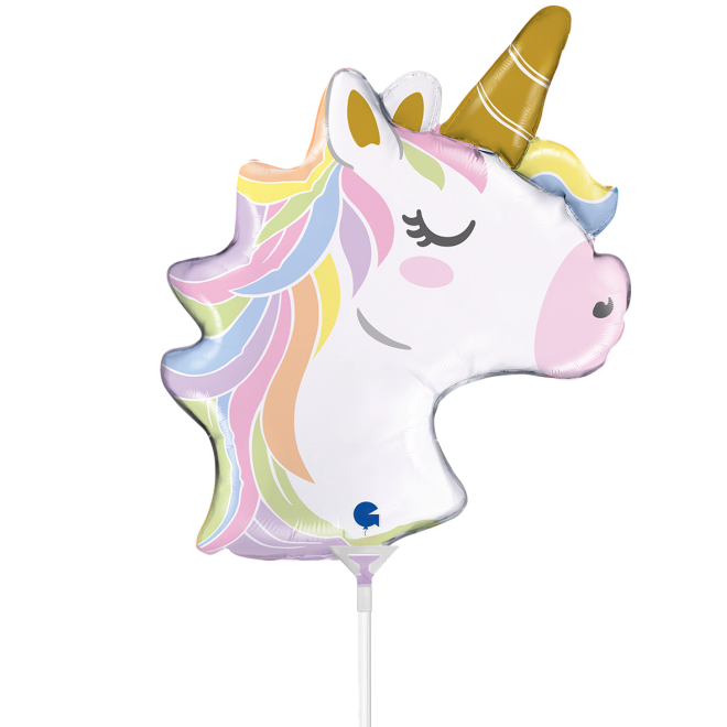 10 Miniballoons Airfilled - Unicorn Head (Unverpackt)