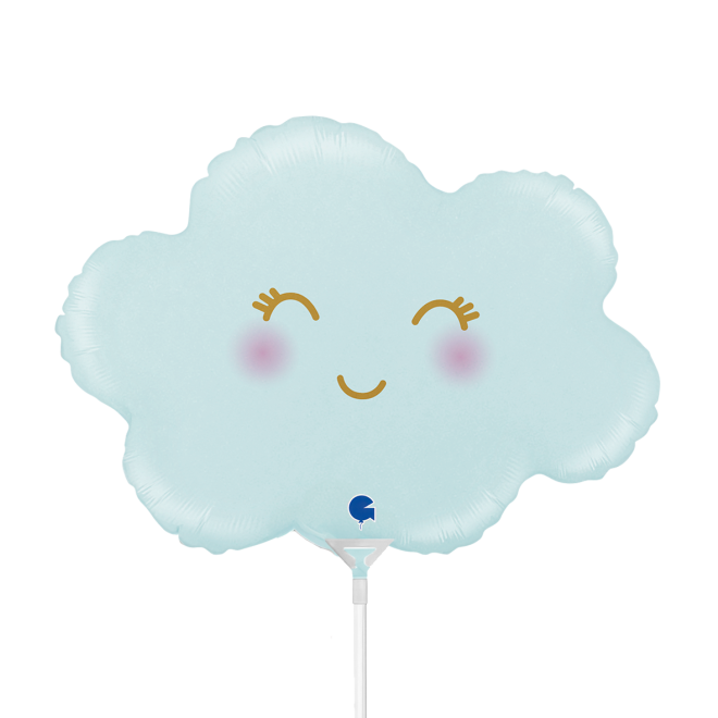 10 Miniballoons Airfilled - Cloud Satin Pastel Blue (Unverpackt)