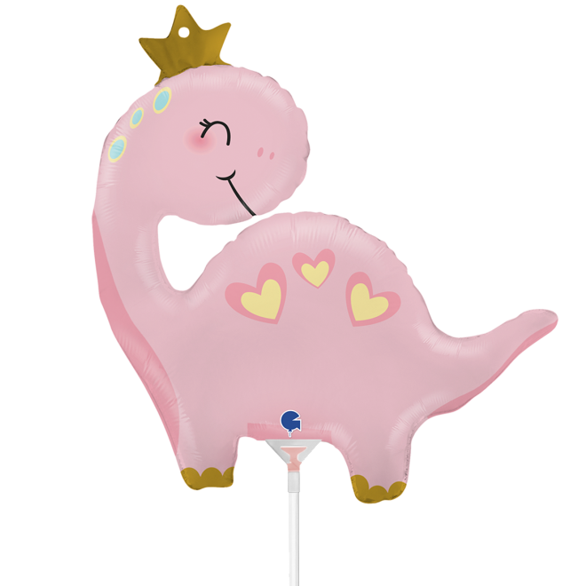 10 Miniballoons Airfilled - Pink Dino (Unverpackt)