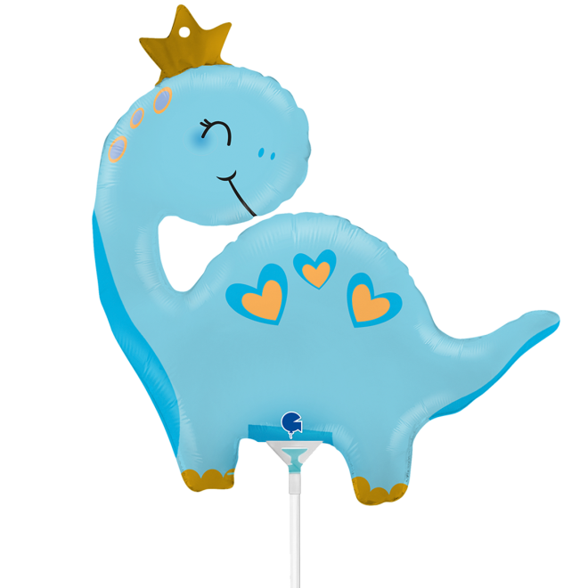 10 Miniballoons Airfilled - Blue Dino (Unverpackt)