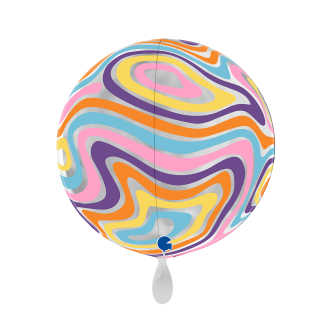 1 Balloon 4D - Globe - Groovy Marble