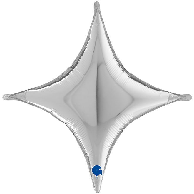 1 Balloon XXL - Deco-Concave Cross - Silver