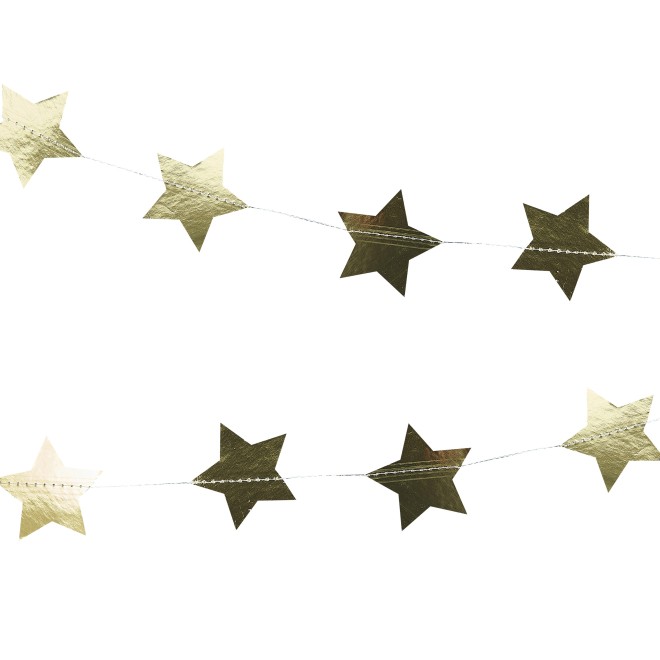 1 Garland - Gold Foiled Star