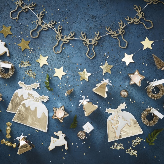 1 Garland - Gold Foiled Star