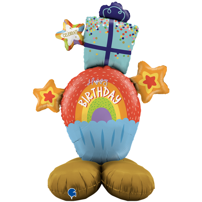 1 Balloon XXL - The Standups - Rainbow Cupcake