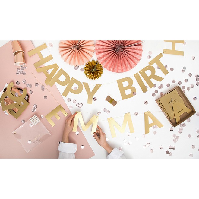 1 Bannergirlande - Alphabet Garland - Gold