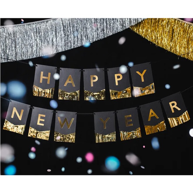 1 Bannergirlande - Happy New Year