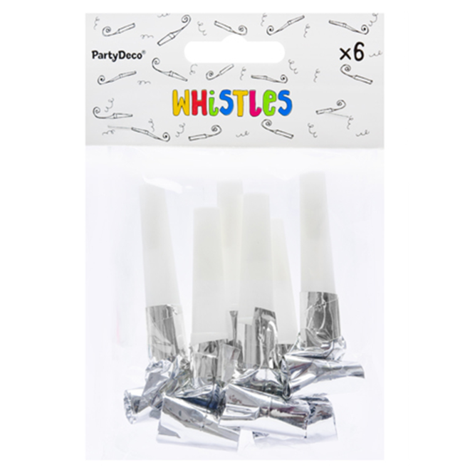 6 Partytröten - Silber