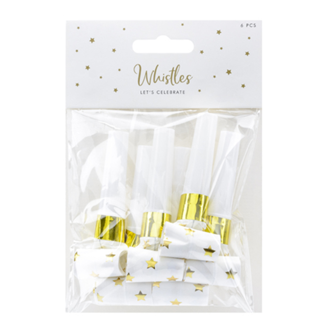 6 Partytröten - Golden Stars