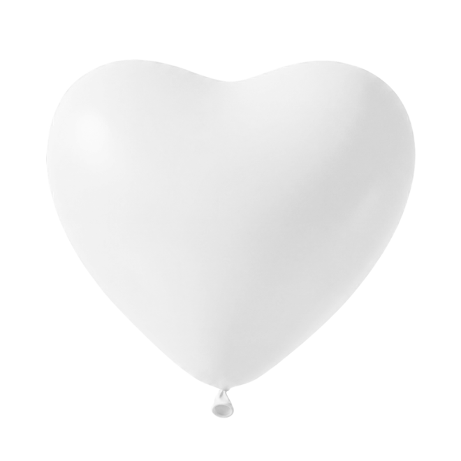 50 Herzballons - Ø30 cm - White