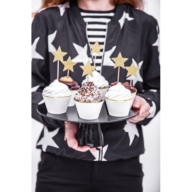 6 Cake Topper - Stars - Gold