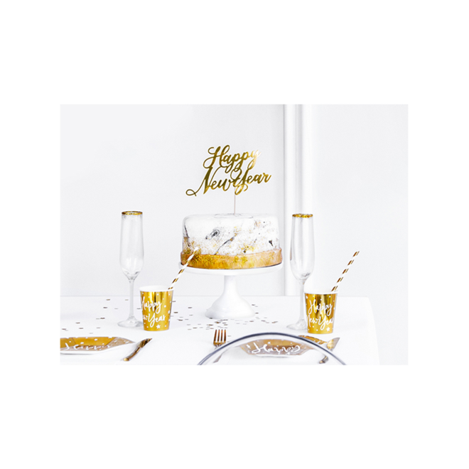 1 Cake Topper - Happy New Year - Gold