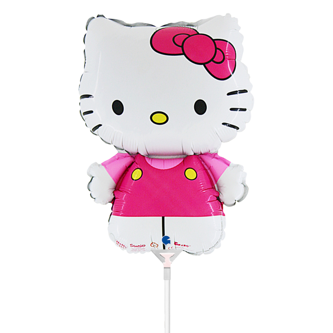 10 Miniballoons Airfilled - Hello Kitty Fuxia (Unverpackt)