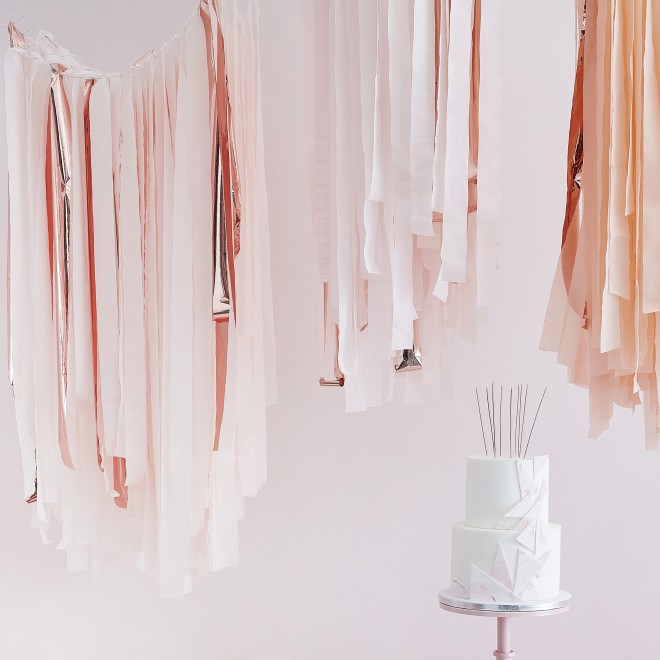 1 Streamer Ceiling Kit Pink, Blush and Rose Gold