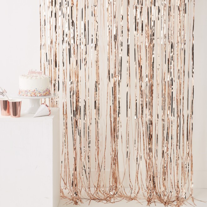 1 Fringe Curtain - Rose Gold