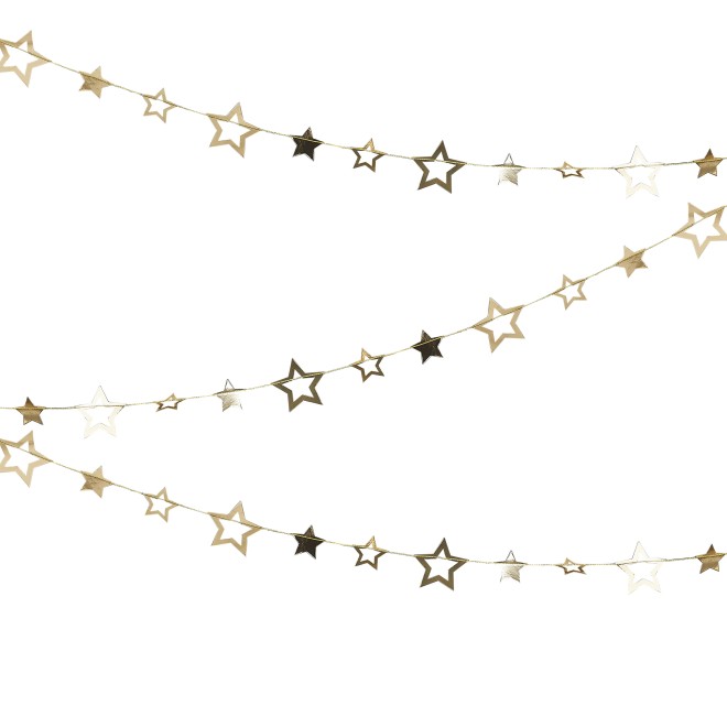 1 Garland - Star - Gold